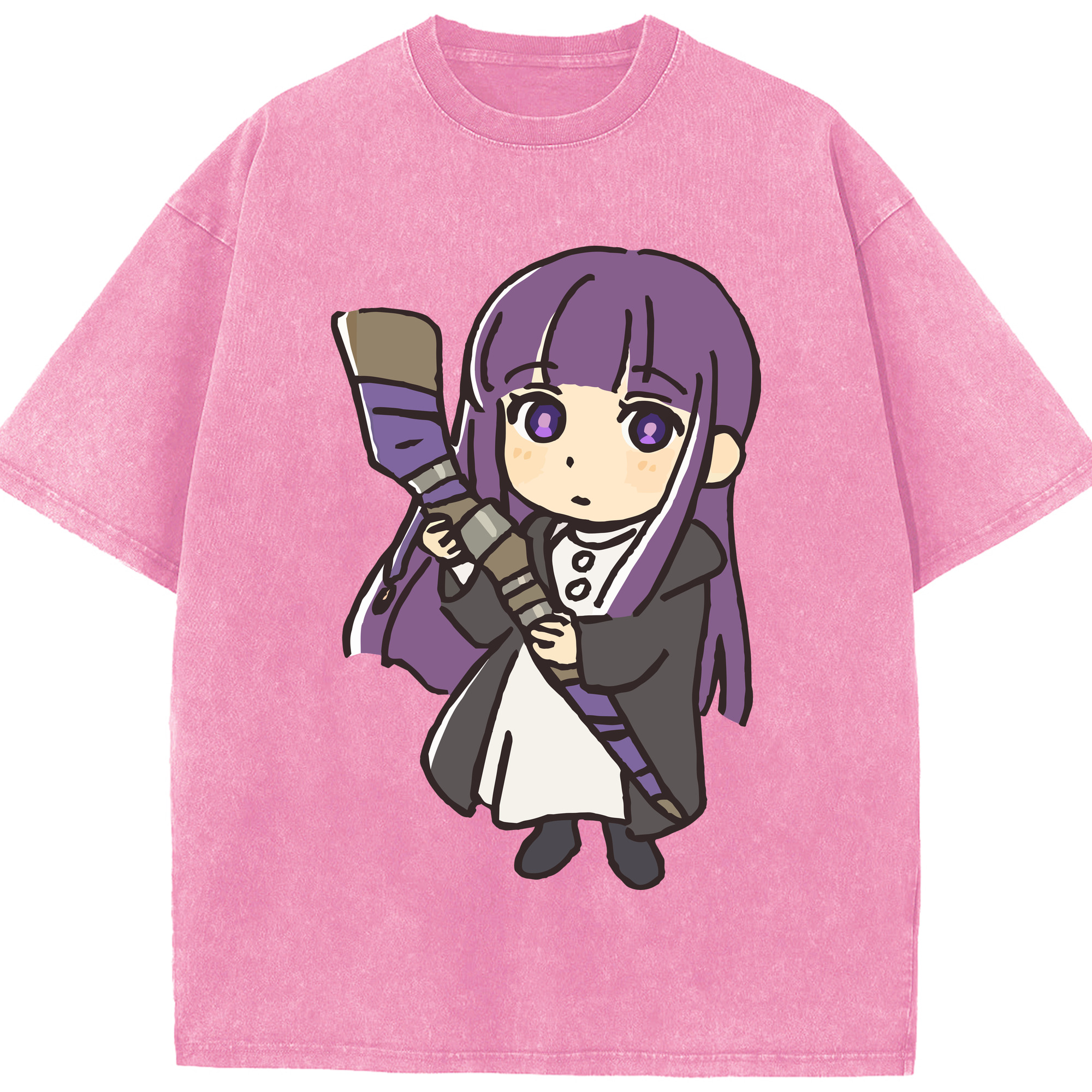 （画像用） 葬送のフリーレン Frieren 綿100% ヴィンテージ風 半袖Tシャツ（フロントプリント）